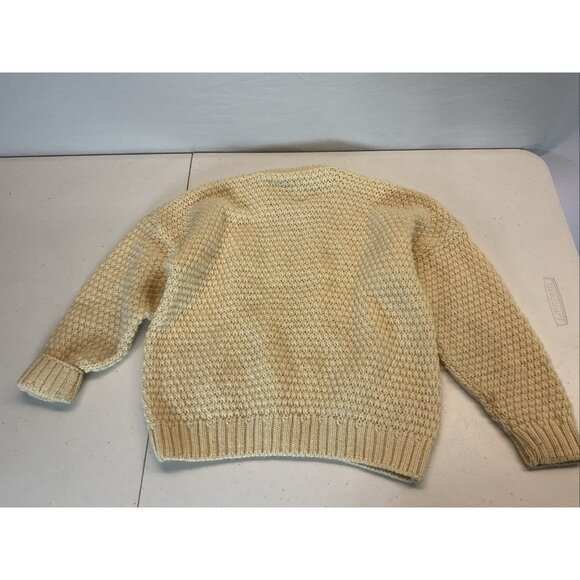VTG Carriag Donn Youth Child XL 100% Merino wool made Ireland‎ fisherman Ivory - Picture 2 of 11